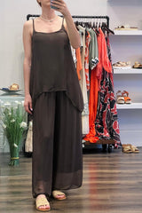 Silk Wide Leg Trousers