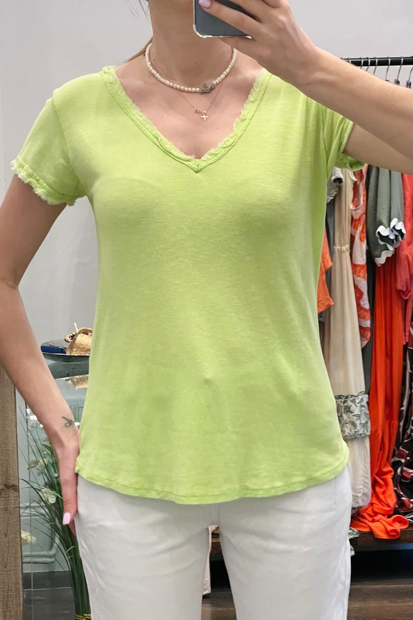 V Neckline Cotton T-Shirt