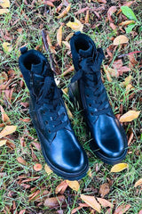 Caprice Leather Combat Boot