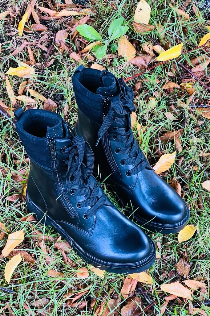 Caprice Leather Combat Boot