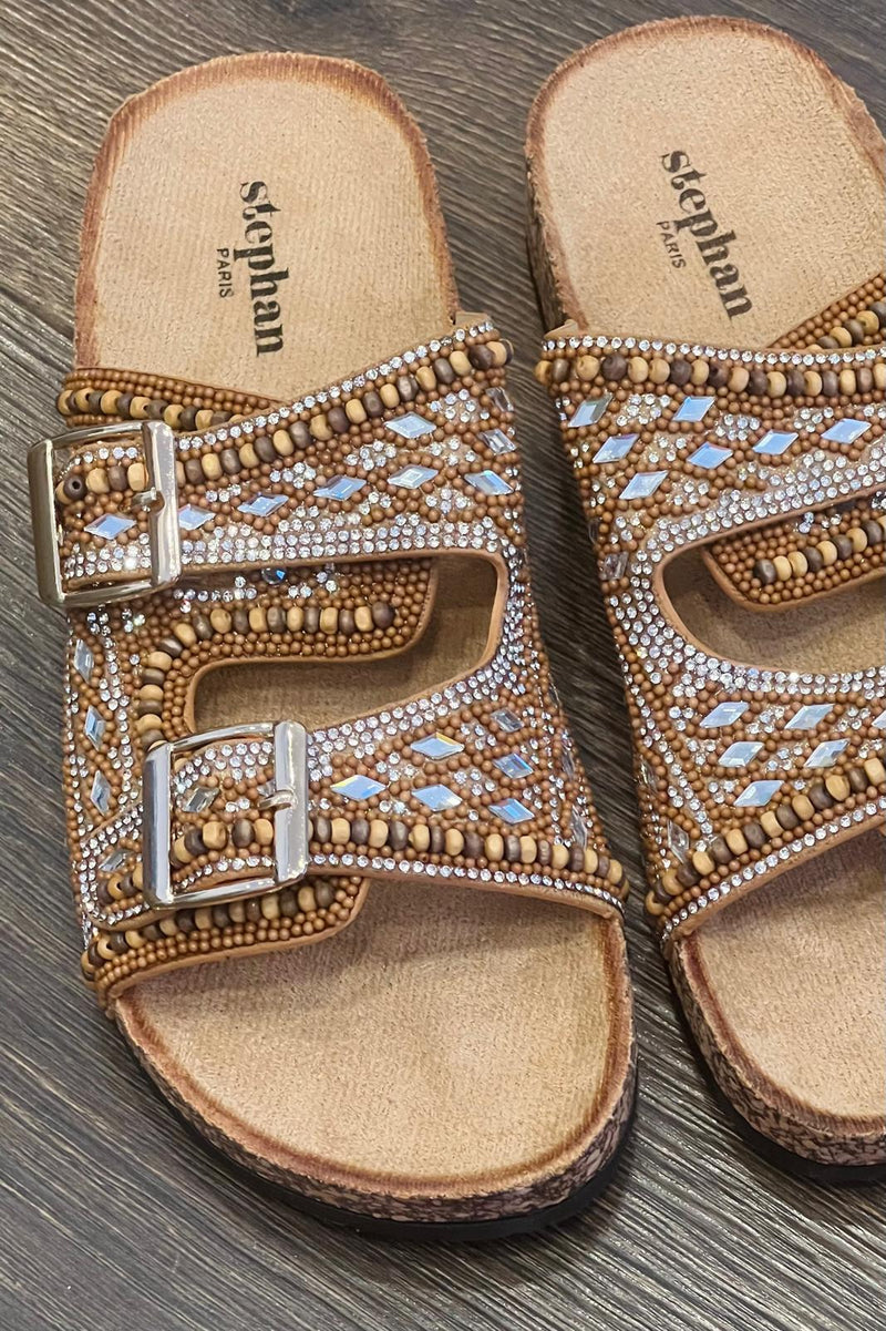 Beaded Buckle Sandal