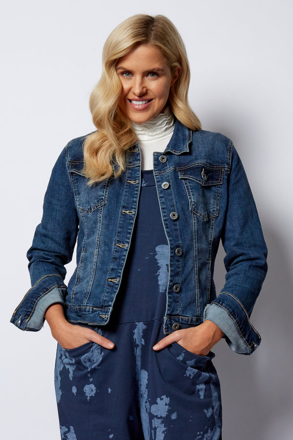 Fitted Stretch Denim Jacket