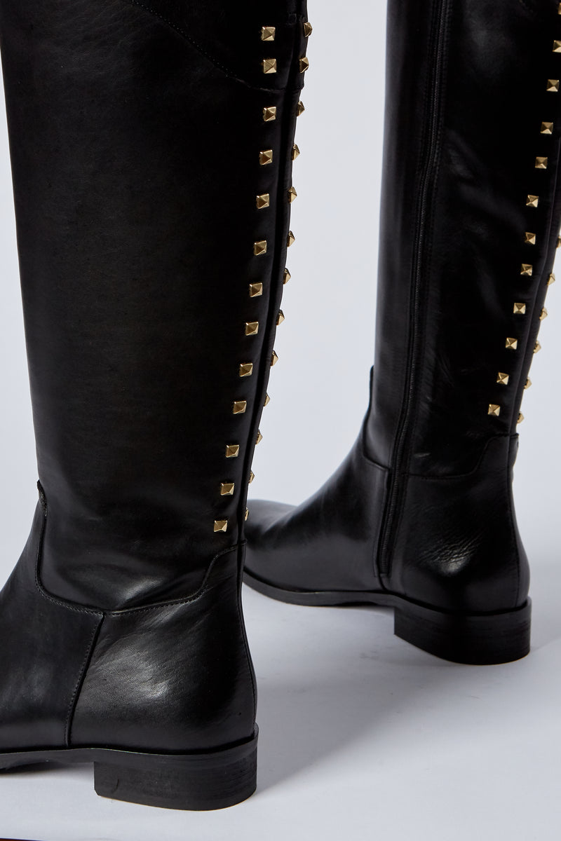 Kate Kuba Leather Studded Riding Boot