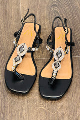 Crystal T Bar Sandal