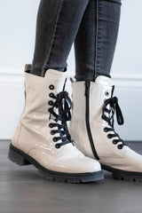 Caprice Leather Combat Boot