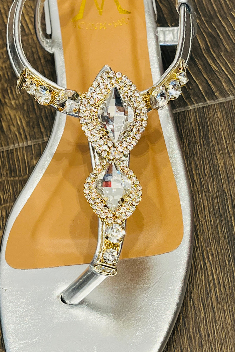 Crystal T Bar Sandal